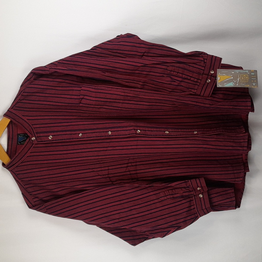 Zozo Chill NFL Burgundy Heavyweight Long Sleeve Referee-style Button Up Shirt